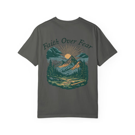 High Altitude Faith Tee | "Faith Over Fear" Comfort Colors Mountain Adventure