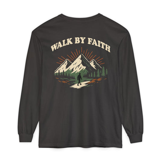 Walk By Faith | Comfort Colors Long Sleeve Tee