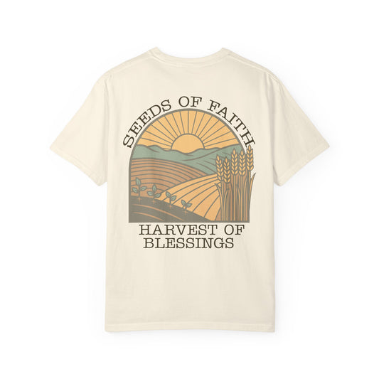 Seeds of Faith T-Shirt — "Harvest of Blessings" Garment-Dyed Tee