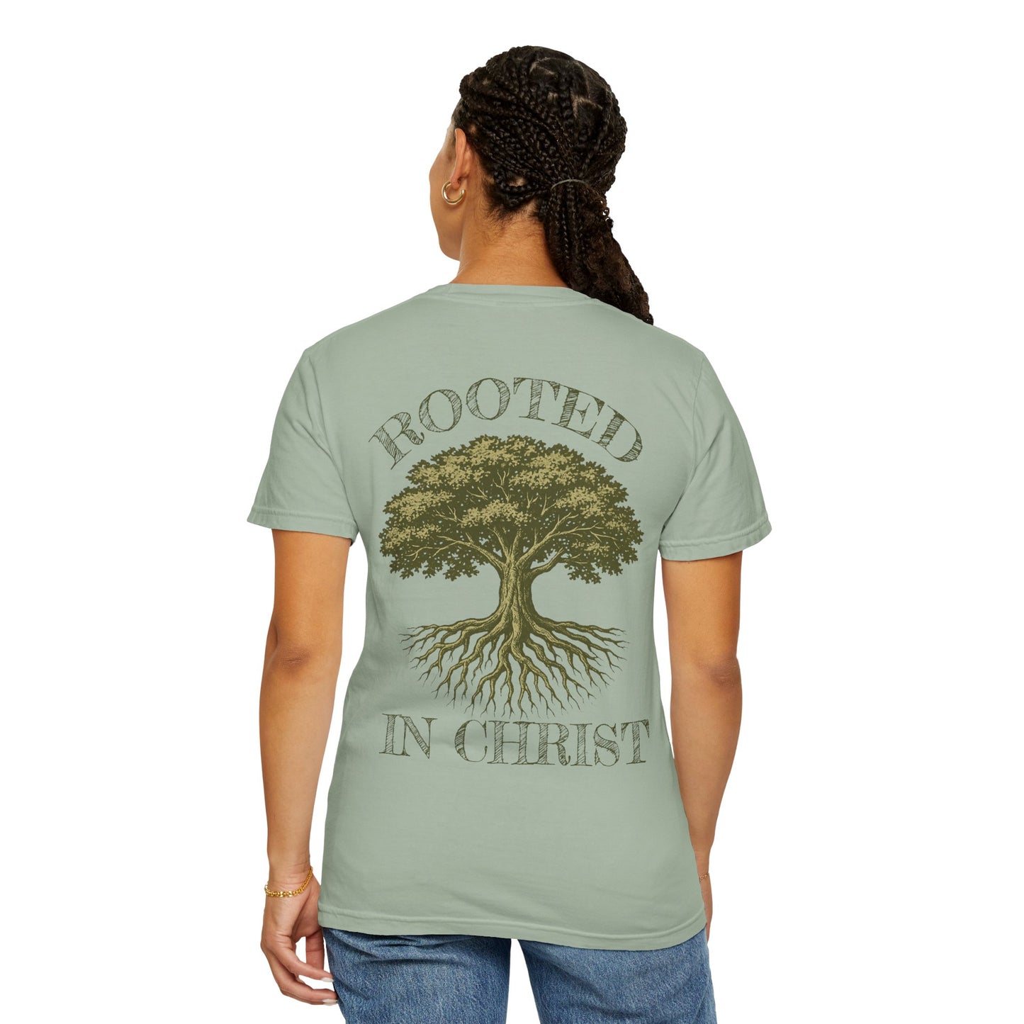 Oak Tree Faith Tee | "Rooted In Christ" Comfort Colors Shirt