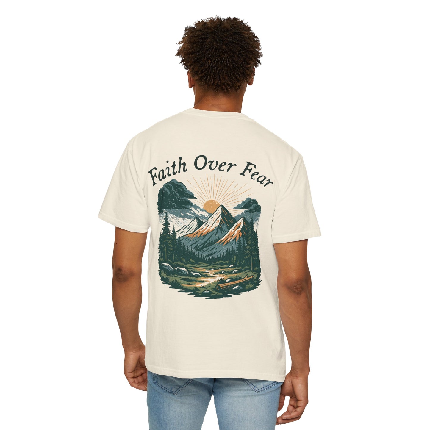 High Altitude Faith Tee | "Faith Over Fear" Comfort Colors Mountain Adventure