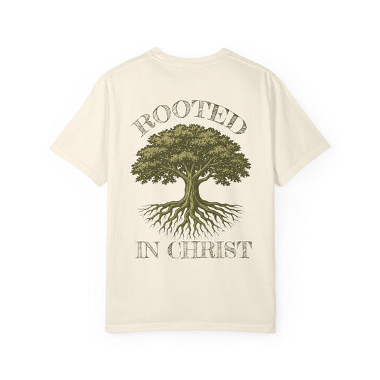 Oak Tree Faith Tee | "Rooted In Christ" Comfort Colors Shirt