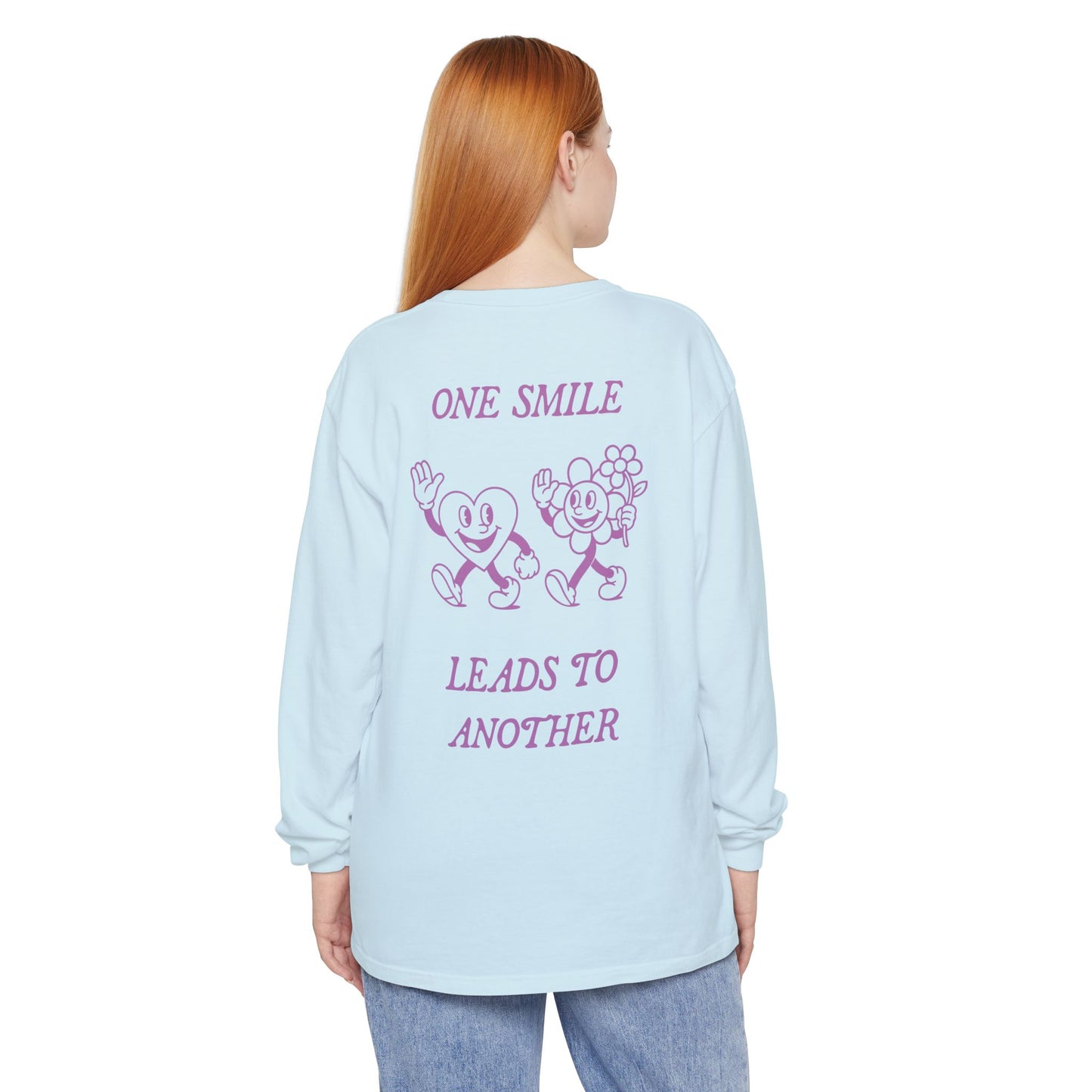The Mood Booster Shirt | "One Smile Leads To Another" Comfort Colors Long Sleeve