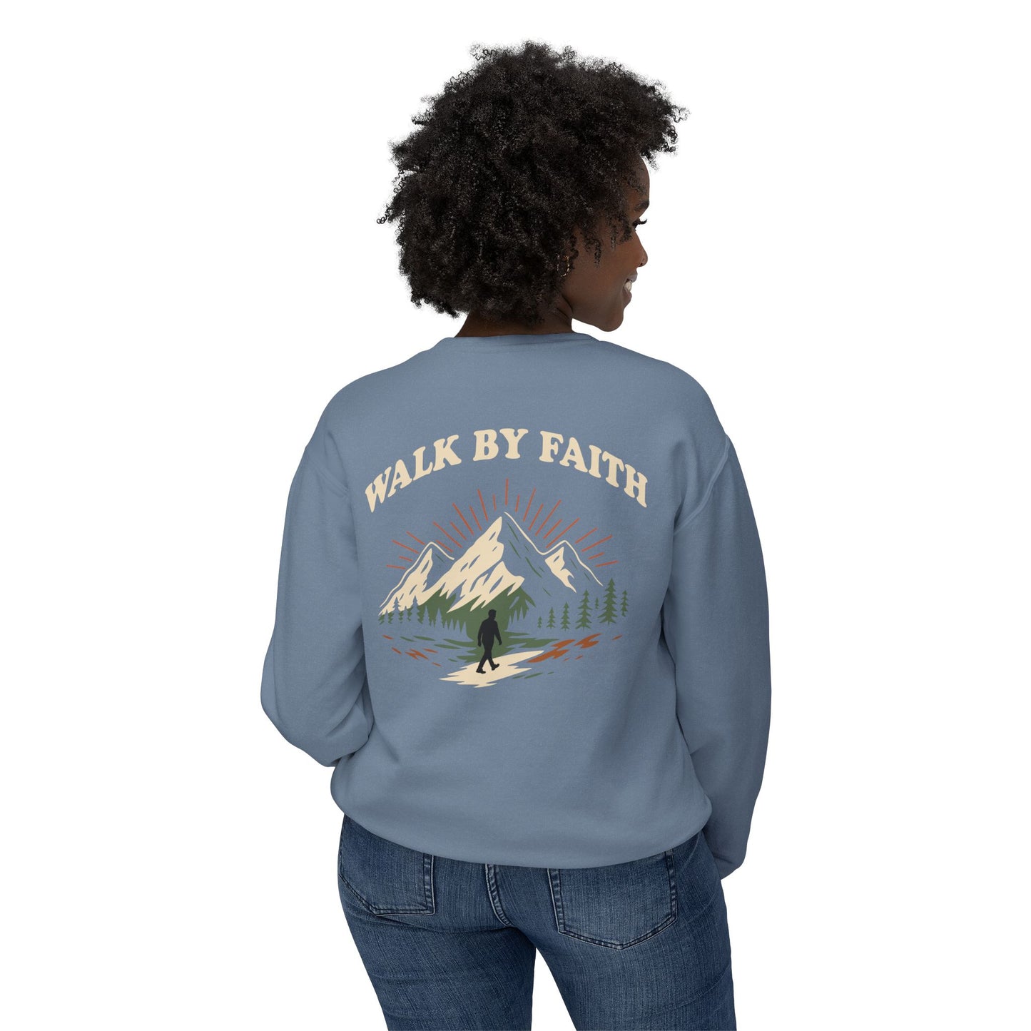 Walk By Faith | Comfort Colors Lightweight Sweatshirt