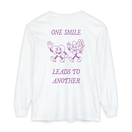 The Mood Booster Shirt | "One Smile Leads To Another" Comfort Colors Long Sleeve