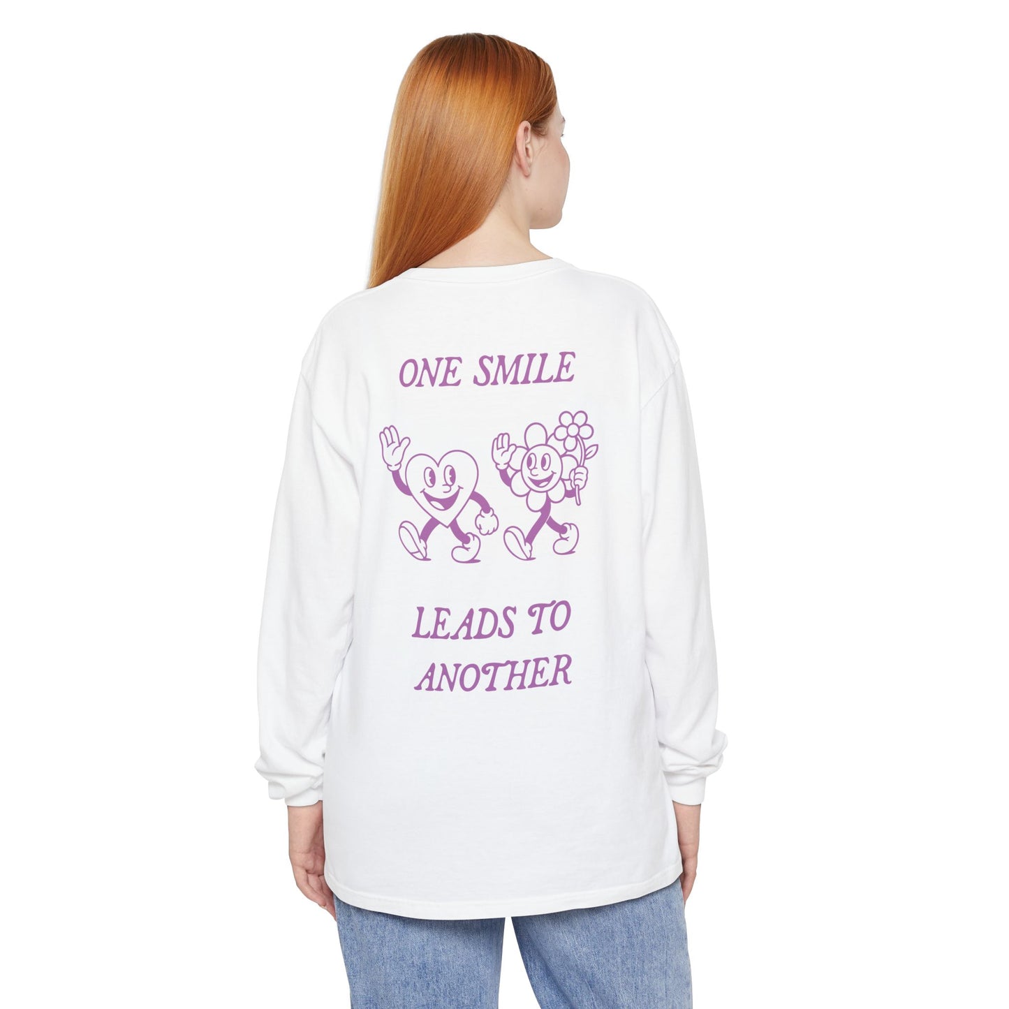 The Mood Booster Shirt | "One Smile Leads To Another" Comfort Colors Long Sleeve