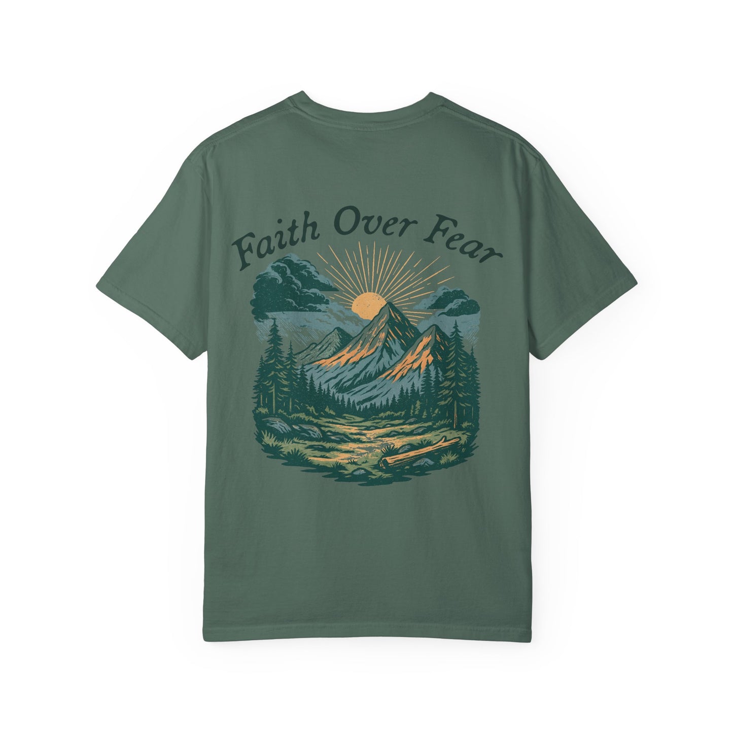 High Altitude Faith Tee | "Faith Over Fear" Comfort Colors Mountain Adventure