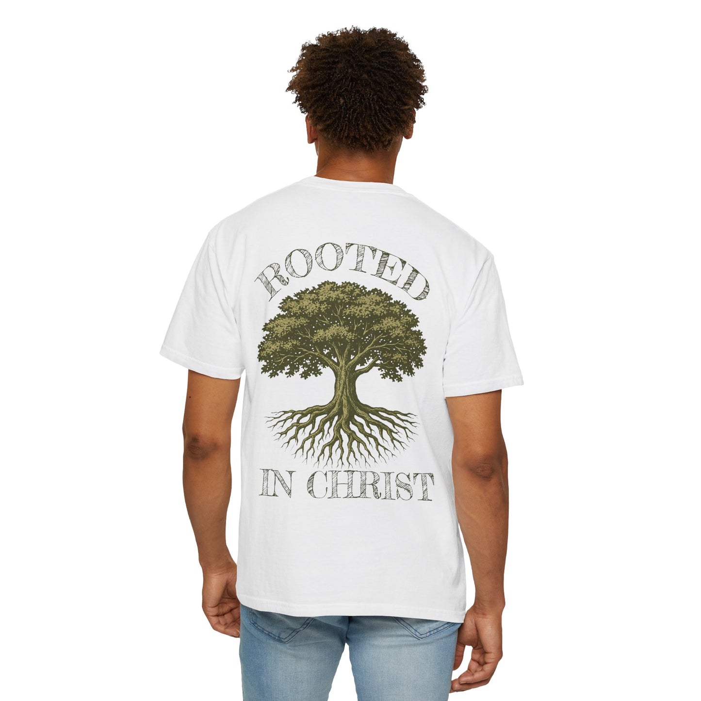 Oak Tree Faith Tee | "Rooted In Christ" Comfort Colors Shirt