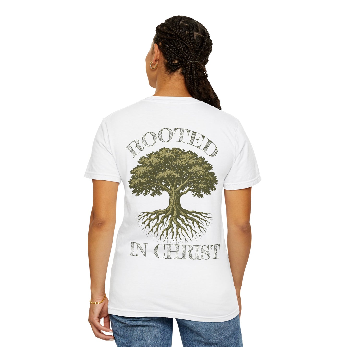 Oak Tree Faith Tee | "Rooted In Christ" Comfort Colors Shirt