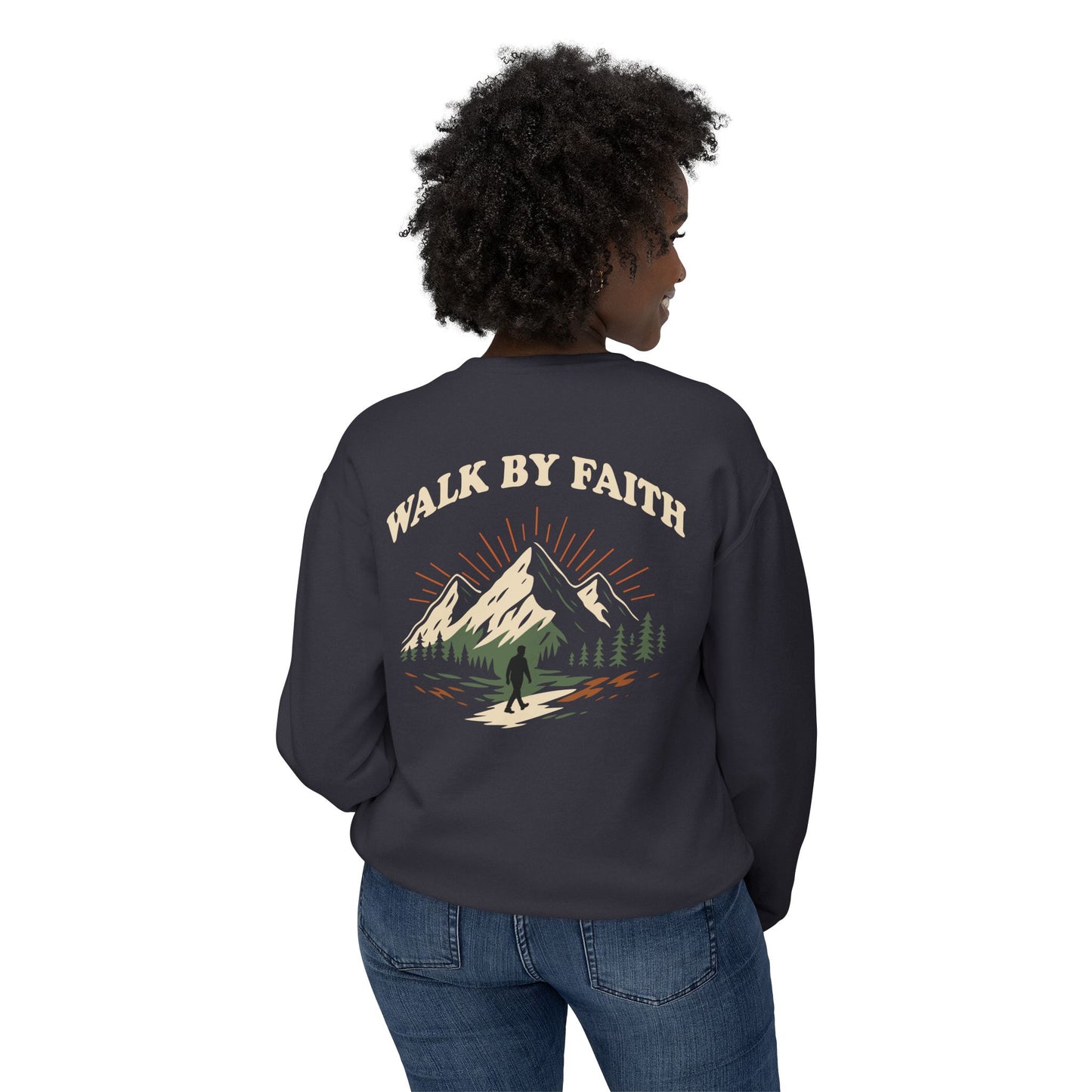 Walk By Faith | Comfort Colors Lightweight Sweatshirt