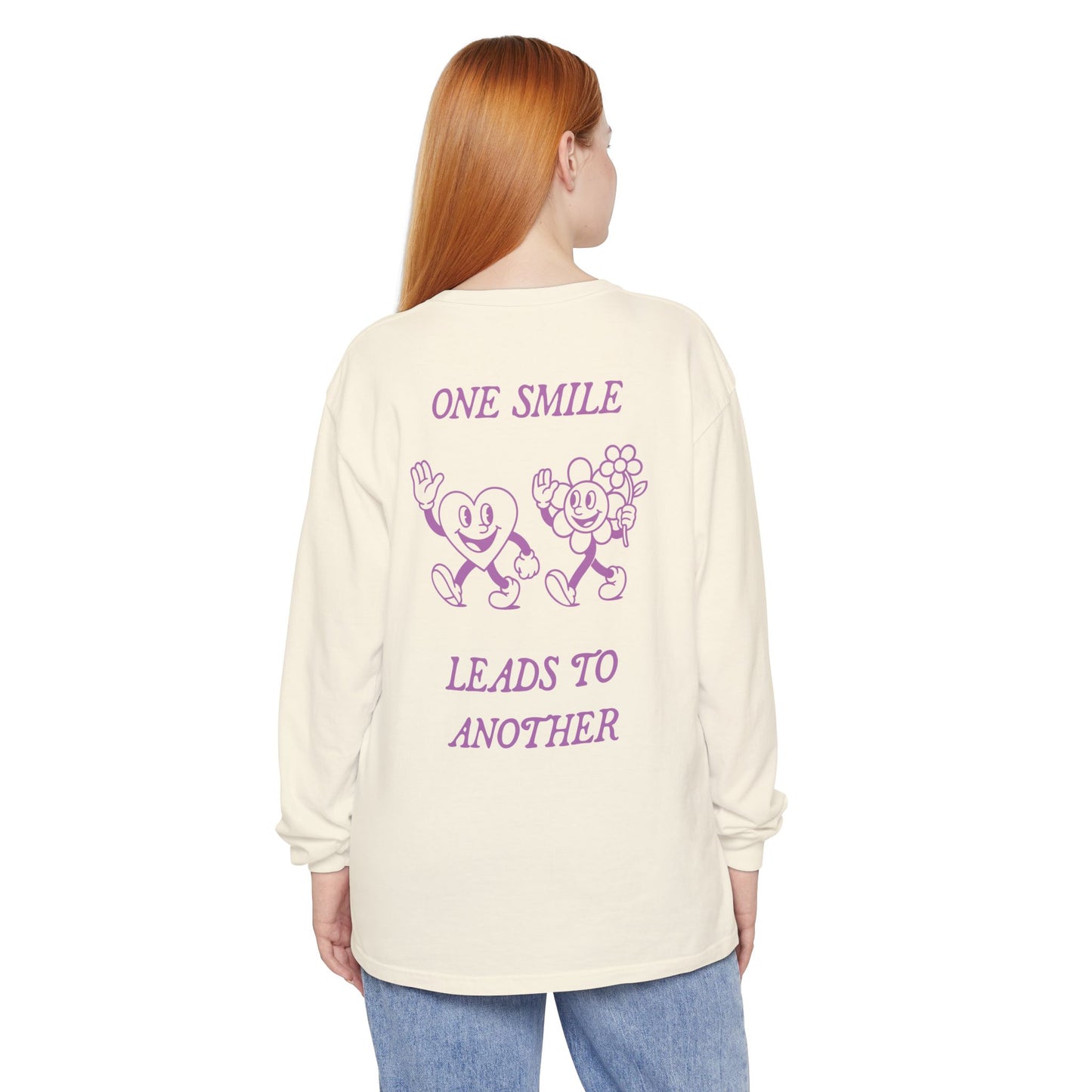 The Mood Booster Shirt | "One Smile Leads To Another" Comfort Colors Long Sleeve
