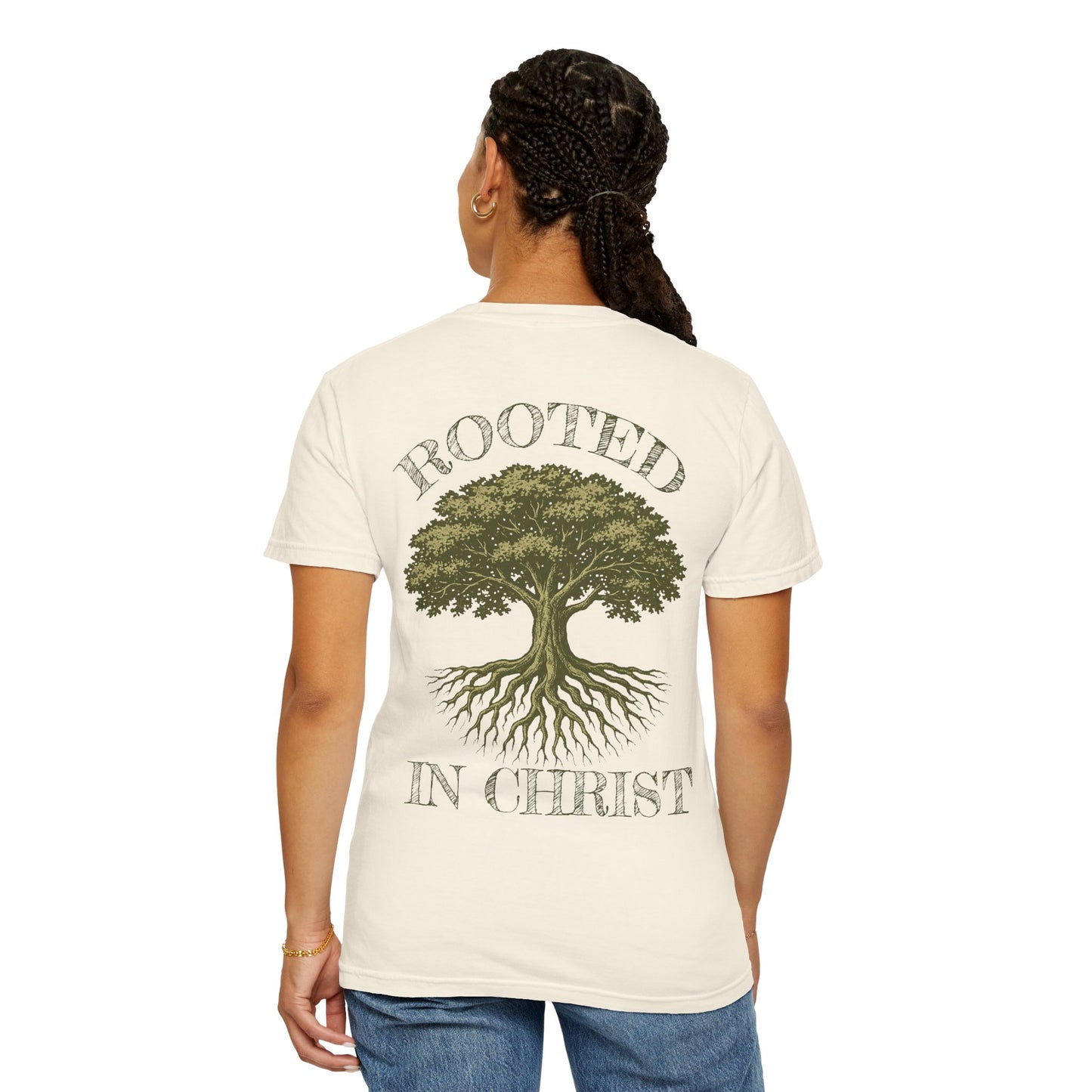 Oak Tree Faith Tee | "Rooted In Christ" Comfort Colors Shirt