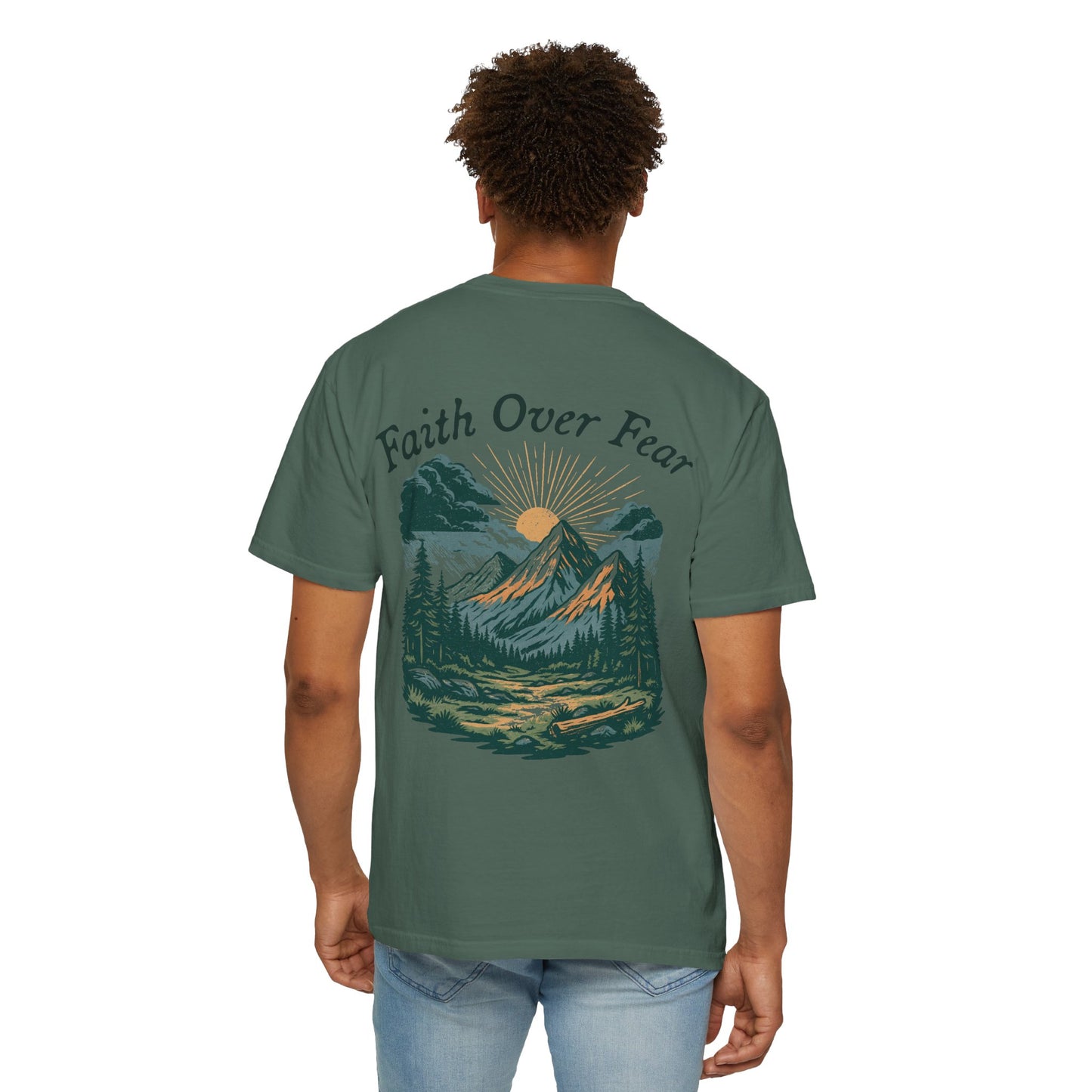 High Altitude Faith Tee | "Faith Over Fear" Comfort Colors Mountain Adventure