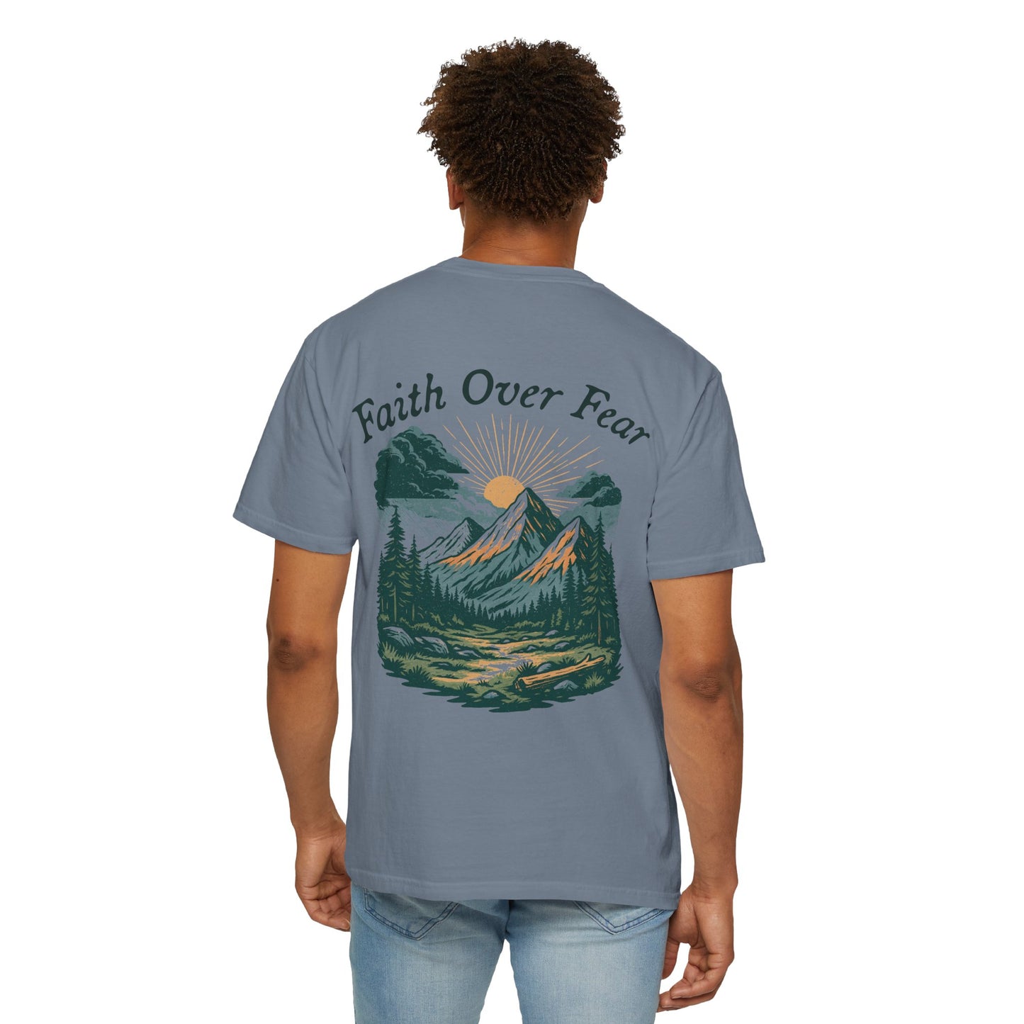 High Altitude Faith Tee | "Faith Over Fear" Comfort Colors Mountain Adventure